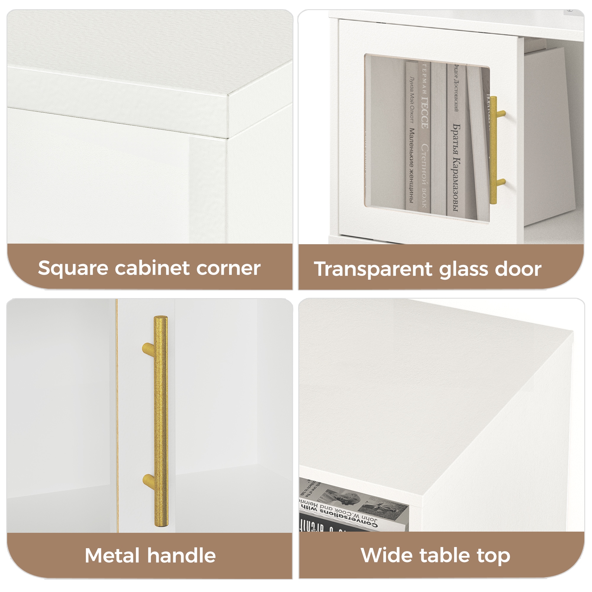 Cube Storage Organizer With Sliding Door White Wood Shelf Unit_voghion.com